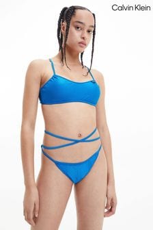 Calvin Klein Bralette-Bikini mit Monogramm, Blau (D17703) | 34 €