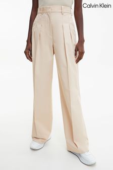 Кремовые широкие брюки в стиле милитари Calvin Klein (D17715) | €144