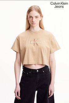 Calvin Klein Jeans Brown Archival Monologo Cropped T-shirt (D17728) | 60 €