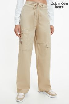 Brązowe spodnie bojówki Calvin Klein Jeans Archival Monologo (D17730) | 378 zł
