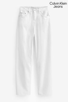Biały jeansy Calvin Klein Jeans o luźnym kroju z wysokim stanem (D17735) | 410 zł