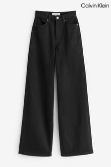Calvin Klein High Rise Wide Leg Black Trousers (D17739) | 473 zł