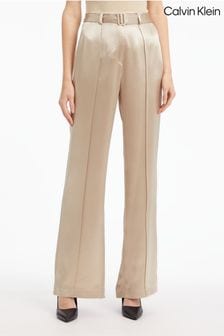 Krem hlače s širokimi hlačnicami Calvin Klein Naia (D17743) | €142