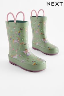 Green Floral Unicorn Fairy Character Handle Wellies (D17812) | €22 - €25