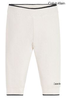 Alb Pantaloni tricotate cu culori contrastante Calvin Klein (D17970) | 367 LEI