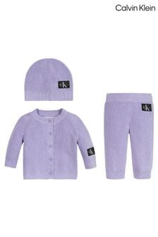 Coffret-cadeau Pantalon de jogging cardigan en maille Calvin Klein Jean Bébé Violet (D17971) | €66