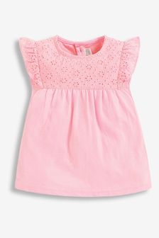 Розовый - Топ для девочек с вышивкой Jojo Maman Bébé (D18255) | €22