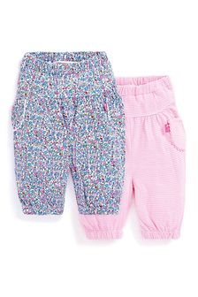 JoJo Maman Bébé Pink 2-Pack Floral Baby Trousers (D18268) | €25