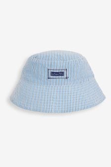 JoJo Maman Bébé Blue Seersucker Stripe Sun Hat (D18276) | 69 QAR