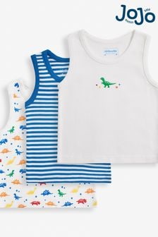 JoJo Maman Bébé Dinosaur 3-Pack Boys' Vest Set (D18322) | $27