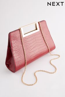Red clutch shop bag next