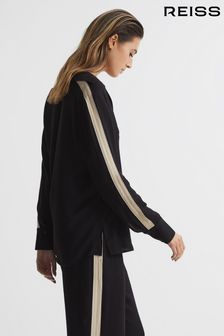 Reiss Black Millie Side Stripe Shirt (D18861) | AED994