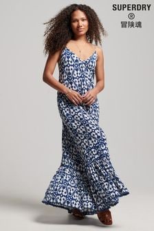 箭咀伊卡特藍色 - Superdry復古長款沙灘吊帶裙 (D18915) | HK$973