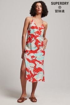 Superdry Red Vintage Midi Halter Slip Dress (D18917) | €47