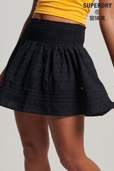 Superdry Black Vintage Lace Mini Skirt (D19033) | 125 zł