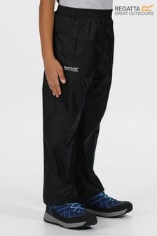 Regatta Black Kids Pack It Waterproof Over Trousers (D19109) | $29