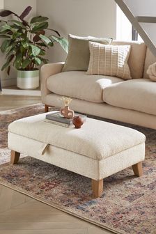 Casual Bouclé Oyster Natural Albury Medium with Storage Footstool (D19210) | €245