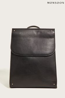 Monsoon Black PU Leather Rucksack (D19371) | €21.50