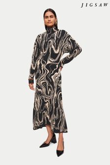Jigsaw Rock Swirl Black Knitted Dress (D19497) | ر.ق 1,434