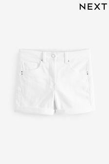 Белый - Узкие шорты с отворотами (D19516) | €18