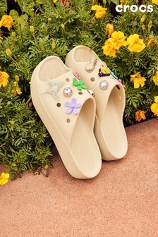 Cream - Crocs Classic Platform Slide Sandals (D19777) | kr730