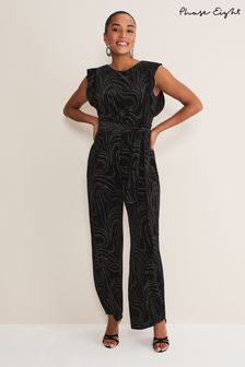 Phase Eight Victoriana Black Swirl Velvet Jumpsuit (D19804) | 106 €