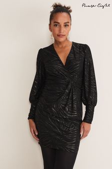 Phase Eight Eve Black Shimmer Jersey Dress (D19916) | €64