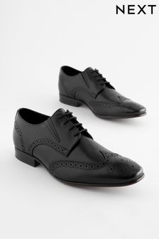 Black Leather Stretch Fit Brogues (D19923) | 70 €