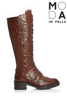 Moda in Pelle Liberto Lace-Up Brogue Detail Long Boots (D20093) | €113