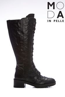 Moda In Pelle Liberto Hohe, geschnürte Stiefel mit Budapester-Detail (D20094) | 140 €