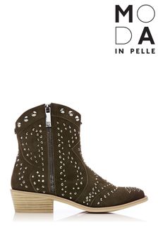 Moda in Pelle Green All-Over Glitz Western Shoes (D20101) | 161 €