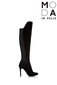 Moda In Pelle Stradi Overknee-Stiefel mit hohem Absatz, Schwarz (D20107) | 179 €