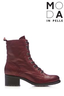 Moda In Pelle Bezzie Lace Up Leather Ankle Boots (D20109) | 688 QAR