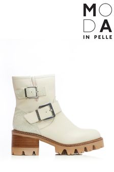 Moda in Pelle Chunky Block Heel Boots With Buckle Detail And Side Zip (D20111) | 187 €