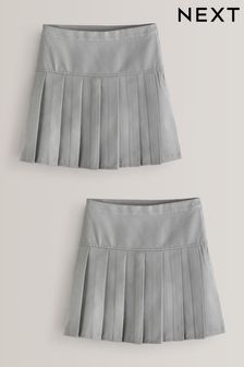 Light Grey Regular Waist Pleat Skirts 2 Pack (3-16yrs) (D20131) | AED31 - AED61