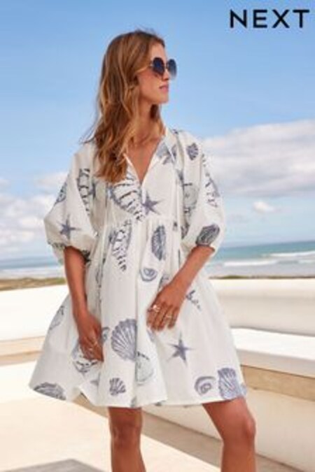 Biela - Shell Print Mini Kaftan Dress (D20138) | €37
