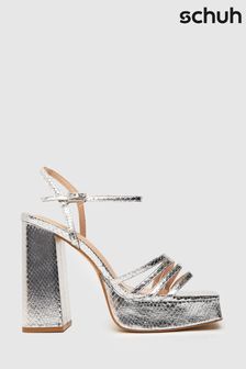 Schuh Silver Skylar Snake Square Toe Heels (D20188) | 54 €