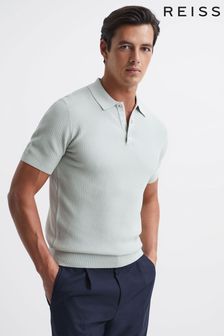 Soft Sage - Фактурная рубашка поло с отделкой заклепками Reiss Bennie (D20222) | €149