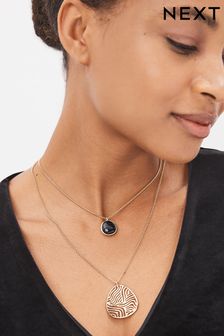 Gold Tone Cut-Out Layered Necklace (D20231) | $28