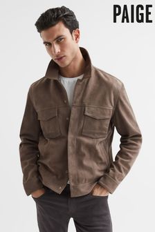 Замшевая куртка с длинными рукавами и двумя карманами Reiss Pedro Paige (D20401) | 496 090 тг