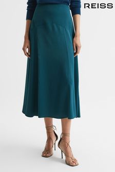 Reiss Teal Florie Midi Slip Skirt (D20541) | HK$2,417