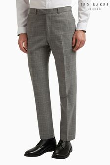 Ted Baker Grey Brushed Price of Wales Check Regular Fit - Suit: Trousers (D20669) | €81