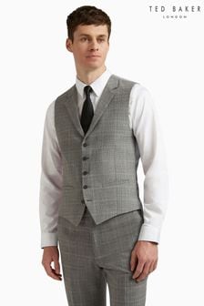 Ted Baker Grey Brushed Price of Wales Check Regular Fit - Waistcoat (D20753) | 134 €