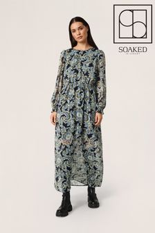 Soaked in Luxury Blue Tiana Long Sleeve Floral Dress (D20808) | €66