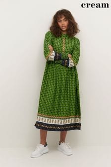 Cream Green Marlene Midi Printed Dress (D20883) | €79