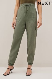 Khaki Green Utility Side Pocket Trousers (D20927) | €24