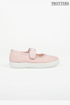 Trotters London Pink Sparkle Martha Canvas Shoes (D20937) | 148 QAR - 168 QAR