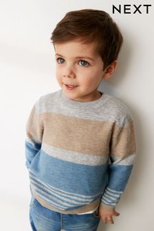 Albastru - Pulover tricotat cu dungi subțiri (3 luni - 7 ani) (D20994) | 99 LEI - 116 LEI