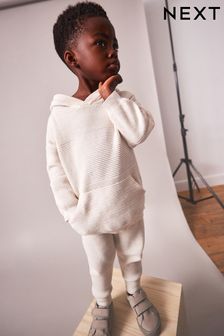 Knitted Textured Hoodie and Joggers Set (3mths-7yrs)