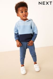Blue Knitted Textured Hoodie and Joggers Set (3mths-7yrs) (D21002) | €30 - €35